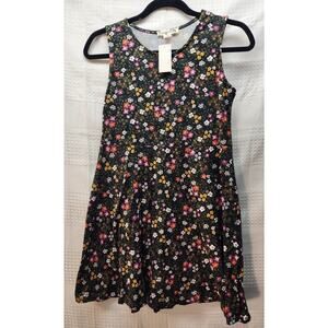 Knitworks Girls Dress Size 10-12 Floral A-Line Fit Stretch Midi Sleeveless